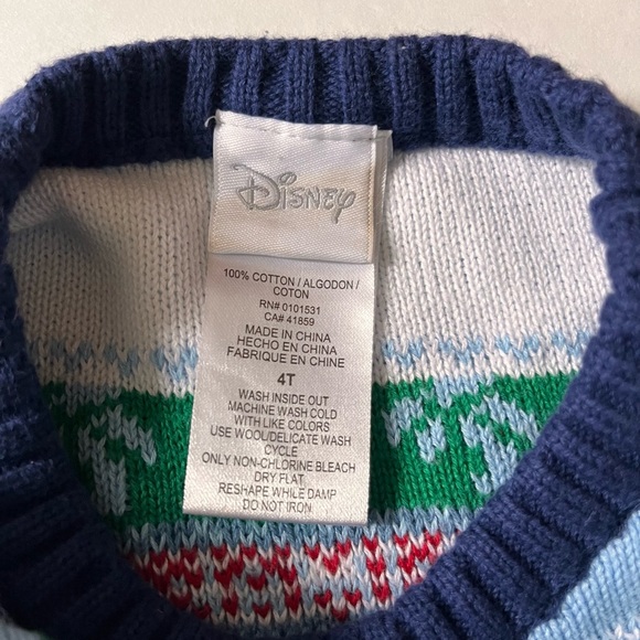 Stitch Christmas Sweater 4T~Kids Disney Christmas Sweater Melekalikimaka Hawaii - Picture 4 of 5